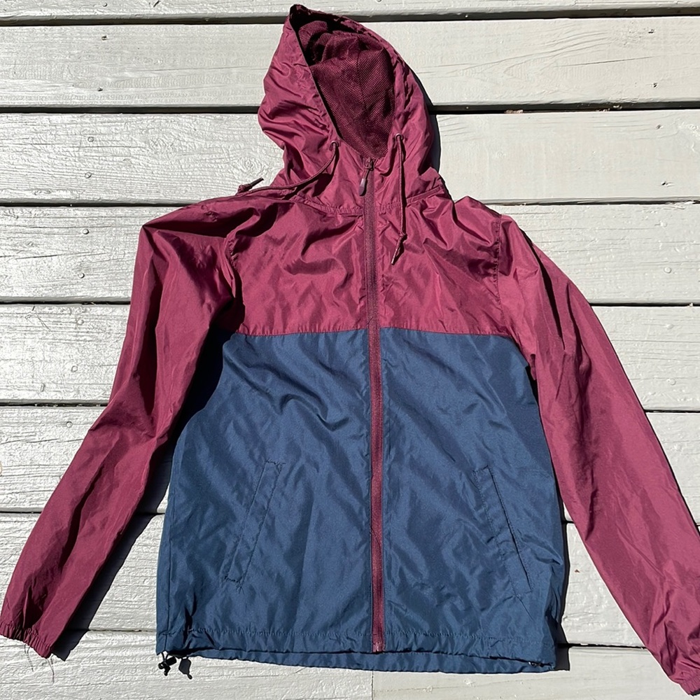 Independent Trading Company Windbreaker Navy & Maroon